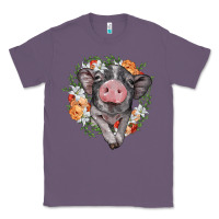 Lavender baby pig floral wreath Classic Tee - BarkalooDesign