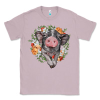Lilac baby pig floral wreath Classic Tee - BarkalooDesign
