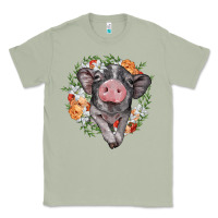 Matcha baby pig floral wreath Classic Tee - BarkalooDesign