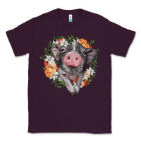 Plum baby pig floral wreath Classic Tee - BarkalooDesign
