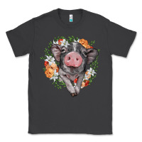 Smoke baby pig floral wreath Classic Tee - BarkalooDesign
