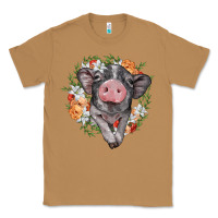 Toasted Coconut baby pig floral wreath Classic Tee - BarkalooDesign