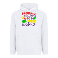 White proud teacher to ausome students Heavyweight Hoodie - CowhideDigitalArt