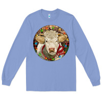 Colony Blue Charolais Heifer Christmas Long Sleeve Tee - RanaPortraitStore