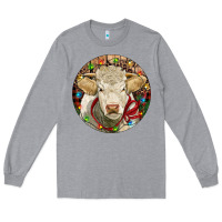Heather Grey Charolais Heifer Christmas Long Sleeve Tee - RanaPortraitStore