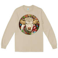 Mushroom Charolais Heifer Christmas Long Sleeve Tee - RanaPortraitStore