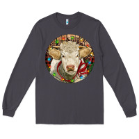 Smoke Charolais Heifer Christmas Long Sleeve Tee - RanaPortraitStore