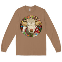 Toasted Coconut Charolais Heifer Christmas Long Sleeve Tee - RanaPortraitStore