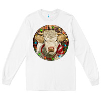 White Charolais Heifer Christmas Long Sleeve Tee - RanaPortraitStore