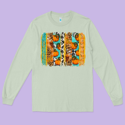 Fall Pumpkin Brushstrokes Long Sleeve Tee Designed By Nancycooperartshop