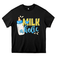 Black milkaholic boys Heavy Core Tee - NancyCooperArtShop