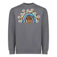 Easter Bunny With Carrot Rainbow Easter Day Heavyweight Sweatshirt | Teevron