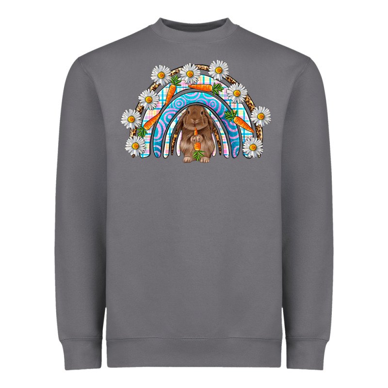 Easter Bunny With Carrot Rainbow Easter Day Heavyweight Sweatshirt by HowdyJamesFarm | Teevron