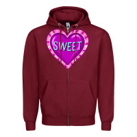 Burgundy valentine's day hearts Zipper Hoodie - FaDigitalArtStudio