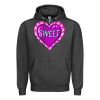 Charcoal Heather valentine's day hearts Zipper Hoodie - FaDigitalArtStudio