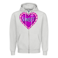 Dove Grey valentine's day hearts Zipper Hoodie - FaDigitalArtStudio