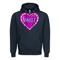 Navy valentine's day hearts Zipper Hoodie - FaDigitalArtStudio