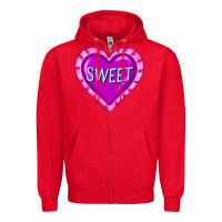Red valentine's day hearts Zipper Hoodie - FaDigitalArtStudio