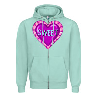 Seafoam valentine's day hearts Zipper Hoodie - FaDigitalArtStudio