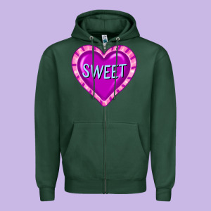 Valentine's Day Hearts Zipper Hoodie Designed By Fadigitalartstudio