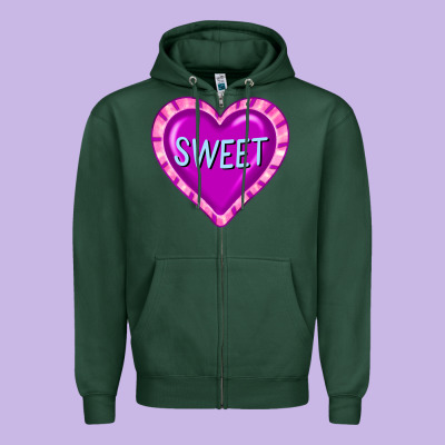 Valentine's Day Hearts Zipper Hoodie Designed By Fadigitalartstudio