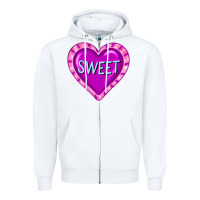 White valentine's day hearts Zipper Hoodie - FaDigitalArtStudio