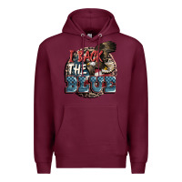 Burgundy I back the blue Premium Hoodie - FaDigitalArtStudio