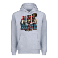 Heather Grey I back the blue Premium Hoodie - FaDigitalArtStudio