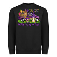 Black Parading with my gnomies Heavyweight Sweatshirt - HowdyJamesFarm