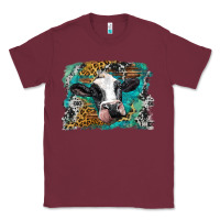 Burgundy holstein cow leopard and western background Classic Tee - BarkalooDesign
