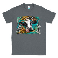 Charcoal Heather holstein cow leopard and western background Classic Tee - BarkalooDesign