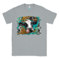 Heather Grey holstein cow leopard and western background Classic Tee - BarkalooDesign