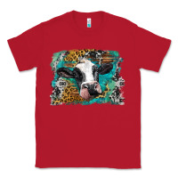 Red holstein cow leopard and western background Classic Tee - BarkalooDesign