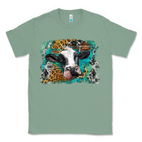 Sage holstein cow leopard and western background Classic Tee - BarkalooDesign
