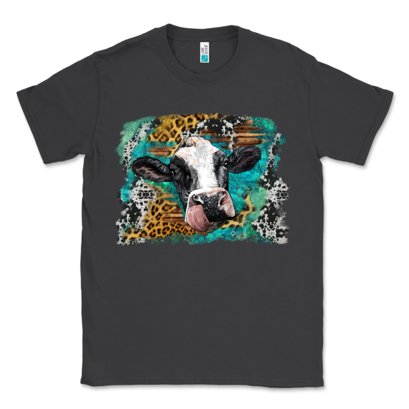 Holstein Cow Leopard And Western Background Classic Tee by BarkalooDesign | Teevron
