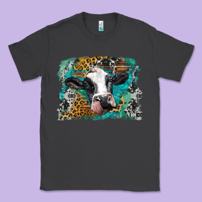 Holstein Cow Leopard And Western Background Classic Tee Designed By Barkaloodesign