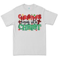 Dove Grey christmas begins with christ Premium Tee - MaliasSmallBusiness