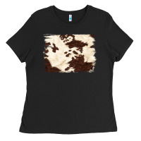 Black brown cowhide background Ladies Tee - NancyCooperArtShop