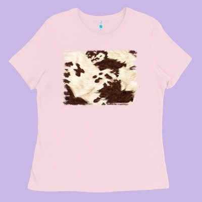Brown Cowhide Background Ladies Tee Designed By Nancycooperartshop