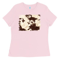 Bubblegum Pink brown cowhide background Ladies Tee - NancyCooperArtShop