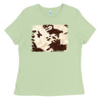 Matcha brown cowhide background Ladies Tee - NancyCooperArtShop