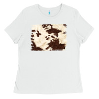 White brown cowhide background Ladies Tee - NancyCooperArtShop