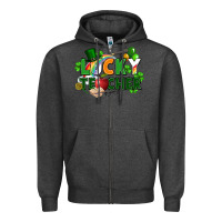 Charcoal Heather lucky teacher St. Patricks Day Zipper Hoodie - FaDigitalArtStudio