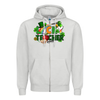 Dove Grey lucky teacher St. Patricks Day Zipper Hoodie - FaDigitalArtStudio