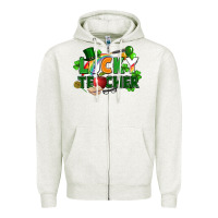 Oatmeal Heather lucky teacher St. Patricks Day Zipper Hoodie - FaDigitalArtStudio