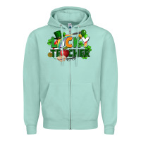 Seafoam lucky teacher St. Patricks Day Zipper Hoodie - FaDigitalArtStudio