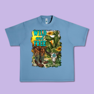 Wild And Free Cowgirl Boots Urban Heavy Tee Designed By Ranaportraitstore