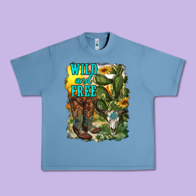 Wild And Free Cowgirl Boots Urban Heavy Tee Designed By Ranaportraitstore