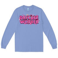 Colony Blue Breast Cancer Daycare Worker Long Sleeve Tee - texasbilliewilder