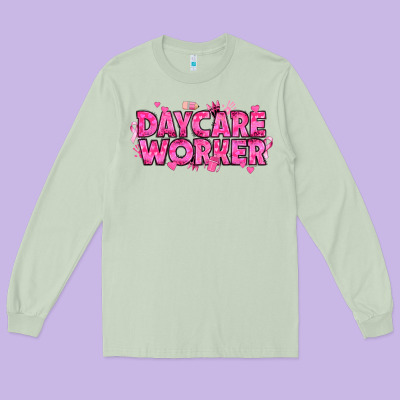 Breast Cancer Daycare Worker Long Sleeve Tee Designed By Texasbilliewilder